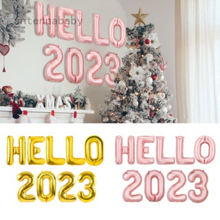 Ab ชุดลูกโป่ง ลาย Hello 2023 สําหรับตกแต่งปาร์ตี้ปีใหม่