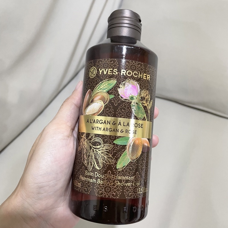 🌹ส่งต่อ Yves Rocher แท้ ครีมอาบน้ำ Argan rose 400 ml.