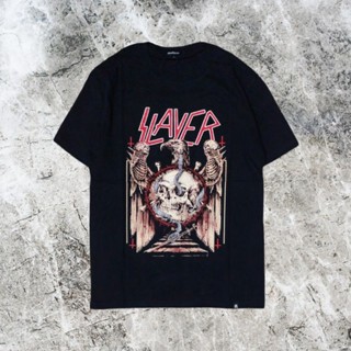 เสื้อยืด พิมพ์ลาย Band Slayer โลหะ ขนาดใหญ่ สําหรับผู้ชาย