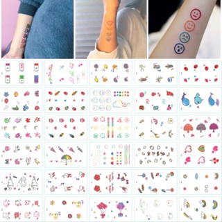 แทททู tattoo การ์ตูน ลายน่ารัก หัวใจ ดอกไม้ (KT-01 - KT-30)