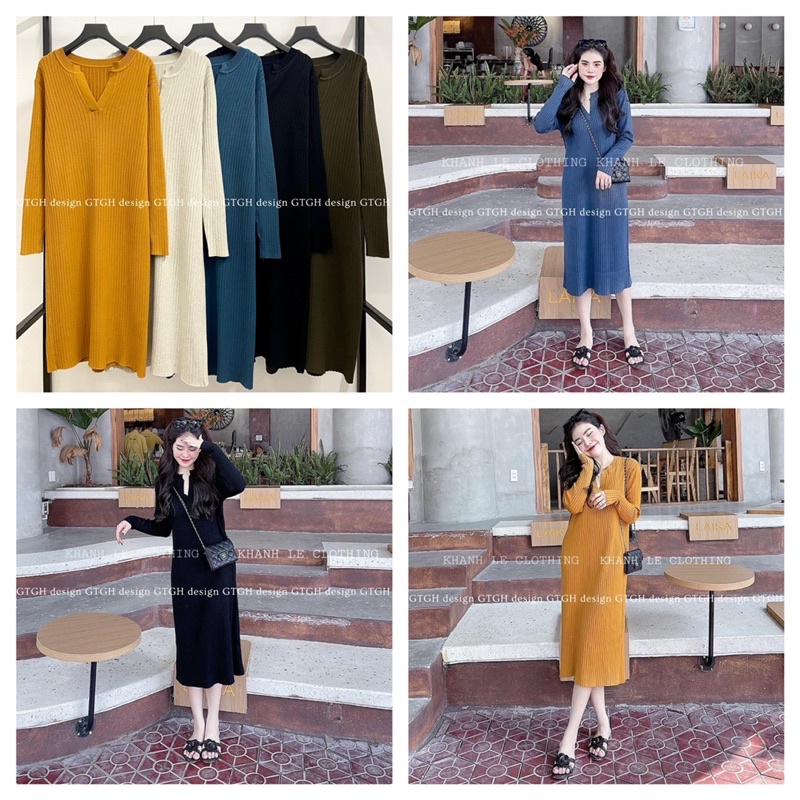 VD3 - เดรสผ้าวูลคอวีทรงหลวม mini