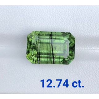 พลอยแท้100%เพอริโด (Rutile Peridot)12.74กะรัตเหมาะทำเครื่ิองประดับแหวน สร้อยคอ