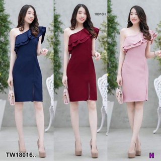 TW18016  Dress ชุดแซกออกงานเรียบหรู