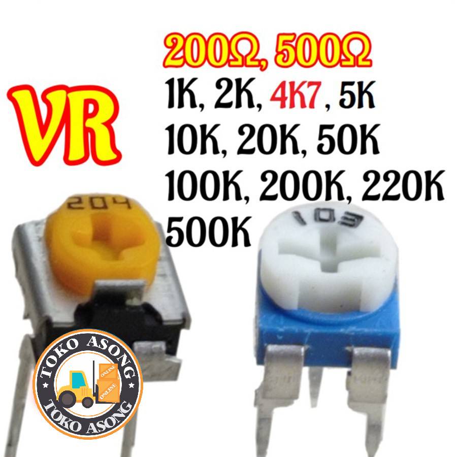VR 1k 2k 5k 10k 50k 100k 200k 220k 200 500 โอห์มตัวต้านทานตัวแปร VR