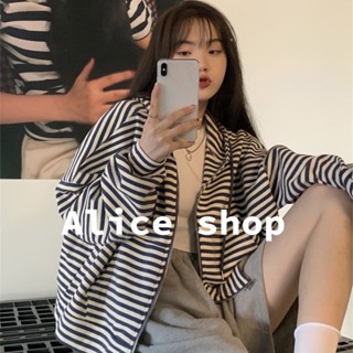 Alice  เสื้อกันหนาวมีฮู้ดแขนยาว ซิป หลวมและเอนกประสงค์ 2022 ฤดูใบไม้ร่วงใหม่  ins Trendy High quality สไตล์เกาหลี S011097 36Z230909