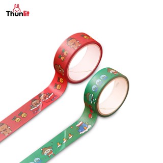 Thunlit เทปวาชิคริสต์มาส Washi Tape เทปน่ารักตกแต่ง ของขวัญคริสต์มาส เทปลายการ์ตูน แพลนเนอร์ สมุดไดอารี่ DIY