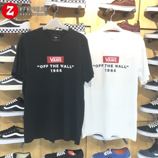 เสื้อยืดแขนสั้นลําลอง ผ้าฝ้าย ระบายอากาศได้ดี ลาย Vans 1966 สไตล์สปอร์ต สําหรับคู่รัก