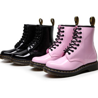 Dr. Martens Womens 1460 Martin Boots Pink Patent Leather British Style Mirror Gradient Short Boots Mirror Leather female Boots