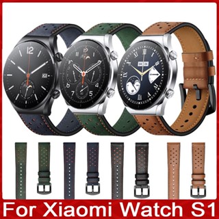 สายนาฬิกาข้อมือหนัง ระบายอากาศ คุณภาพสูง สําหรับ Xiaomi Watch color 1 2 S1 S1 Pro