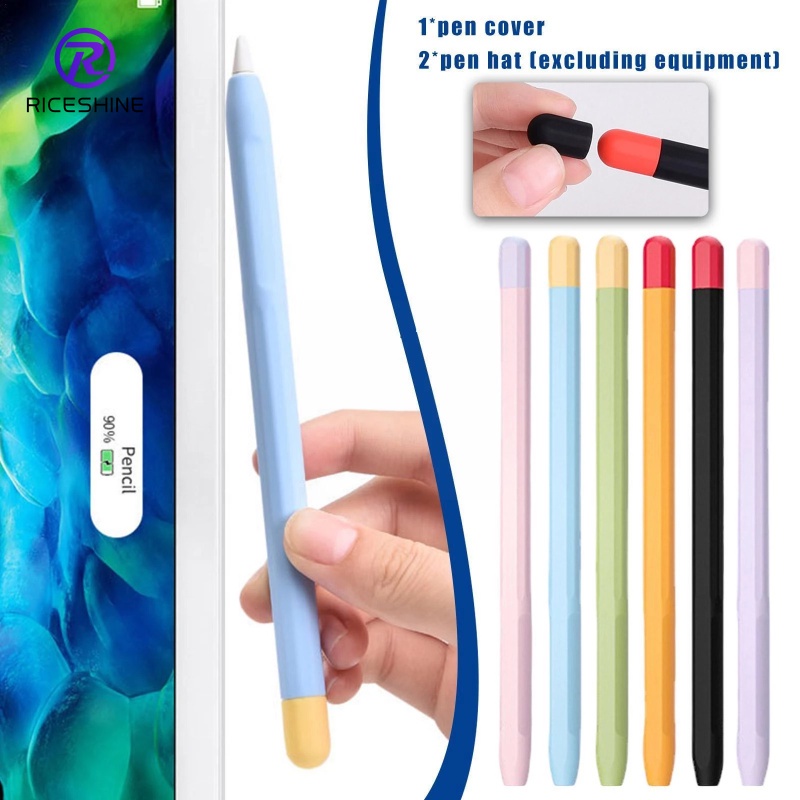 เคสปากกาสไตลัส ซิลิโคนนิ่ม หลากสี / สีพื้น ป้องกันการสูญหาย สําหรับ Apple Pencil 2 Generation