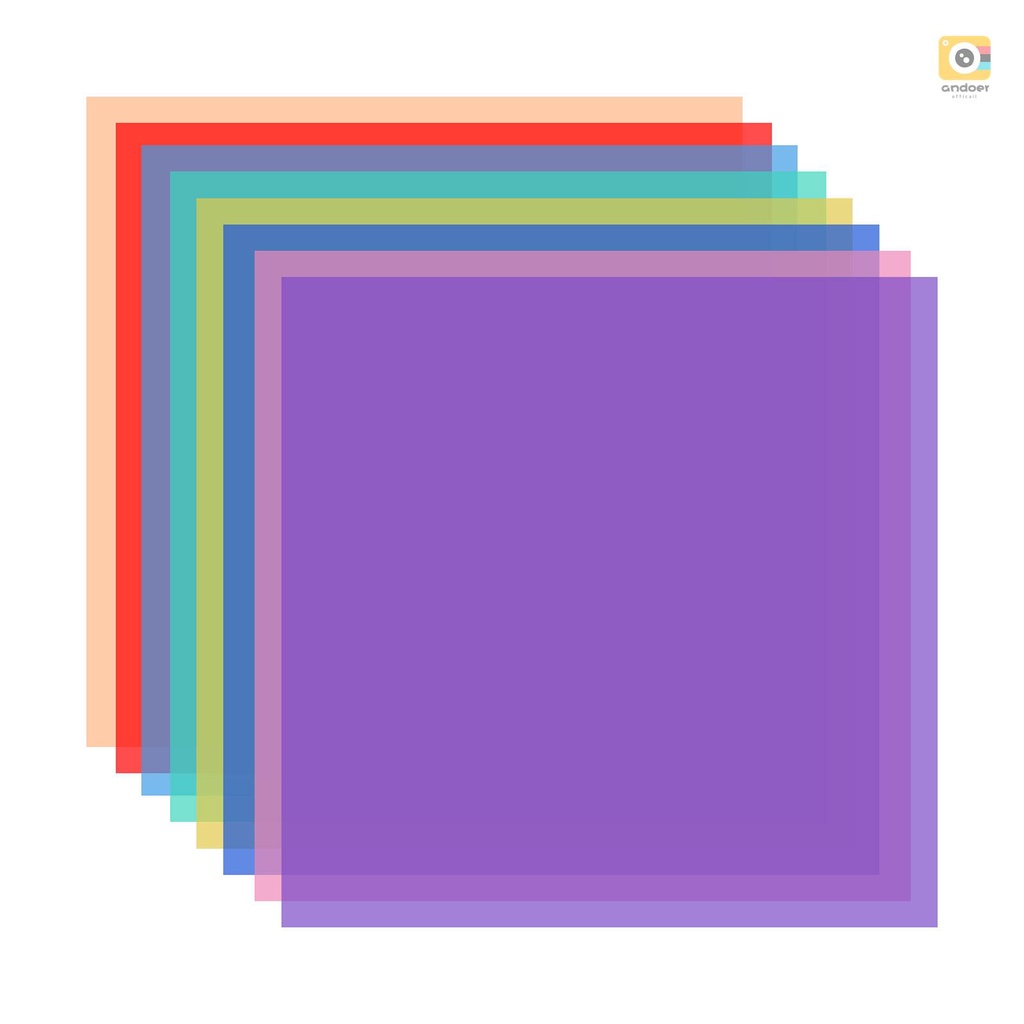 แผ่นกรองแสงเจล แบบพลาสติกใส ขนาด 30 * 30 ซม. 12 * 12 นิ้ว สําหรับไฟ LED สตูดิโอ แฟลช ดีเจ 8 สี ต่อชุด