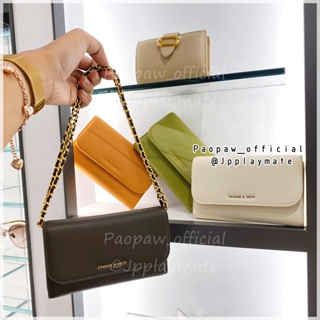 กระเป๋าสตางค์ Charles &amp; Keith รุ่น Magnetic Front Flap Long Wallet :  CK6-10840509-2 แท้จากชอป พร้อมกล่อง ถุงกระดาษ