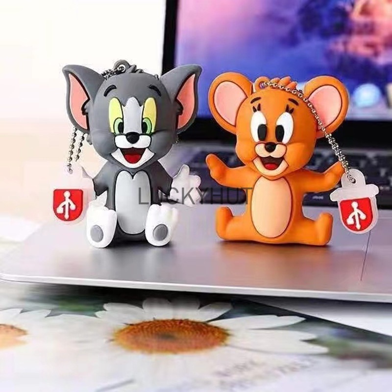 เพนไดรฟ์ USB 128GB 1GB 8GB 16GB 32GB 64GB Tom 1TB 2TB ลายการ์ตูนแมว และหนู