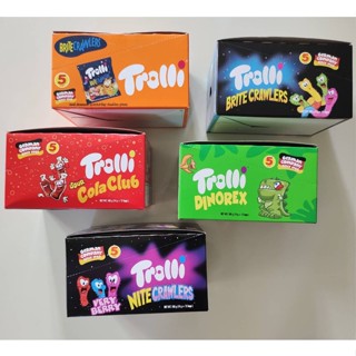 Trolli  กัมมี่กลิ่นผลไม้รวม 16 กรัม ทรอลลี่ เยลลี่ขวด เยลลี่หนอน ไดโนเสาร์