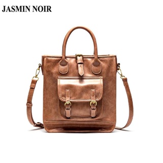 Jasmin NOIR กระเป๋าถือ กระเป๋าสะพายไหล่ สะพายข้าง หนัง PU มีตัวล็อก สไตล์เรโทร สําหรับสตรี