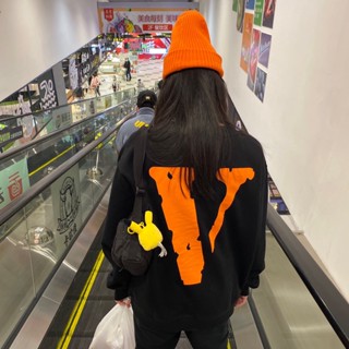 Vlone เสื้อกันหนาว คอกลม ทรงหลวม ขนาดใหญ่ สไตล์อเมริกัน แฟชั่นคู่รัก