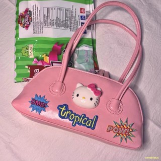 SPOT#👑กระเป๋าใต้วงแขนผู้หญิงโฮมเมด Hello Kitty Candy Shell Bag