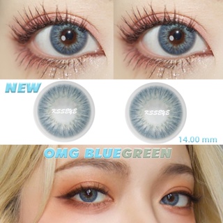 Ksseye คอนแทคเลนส์สีธรรมชาติ OMG สีฟ้า สําหรับนักเรียน 2 ชิ้น ต่อคู่