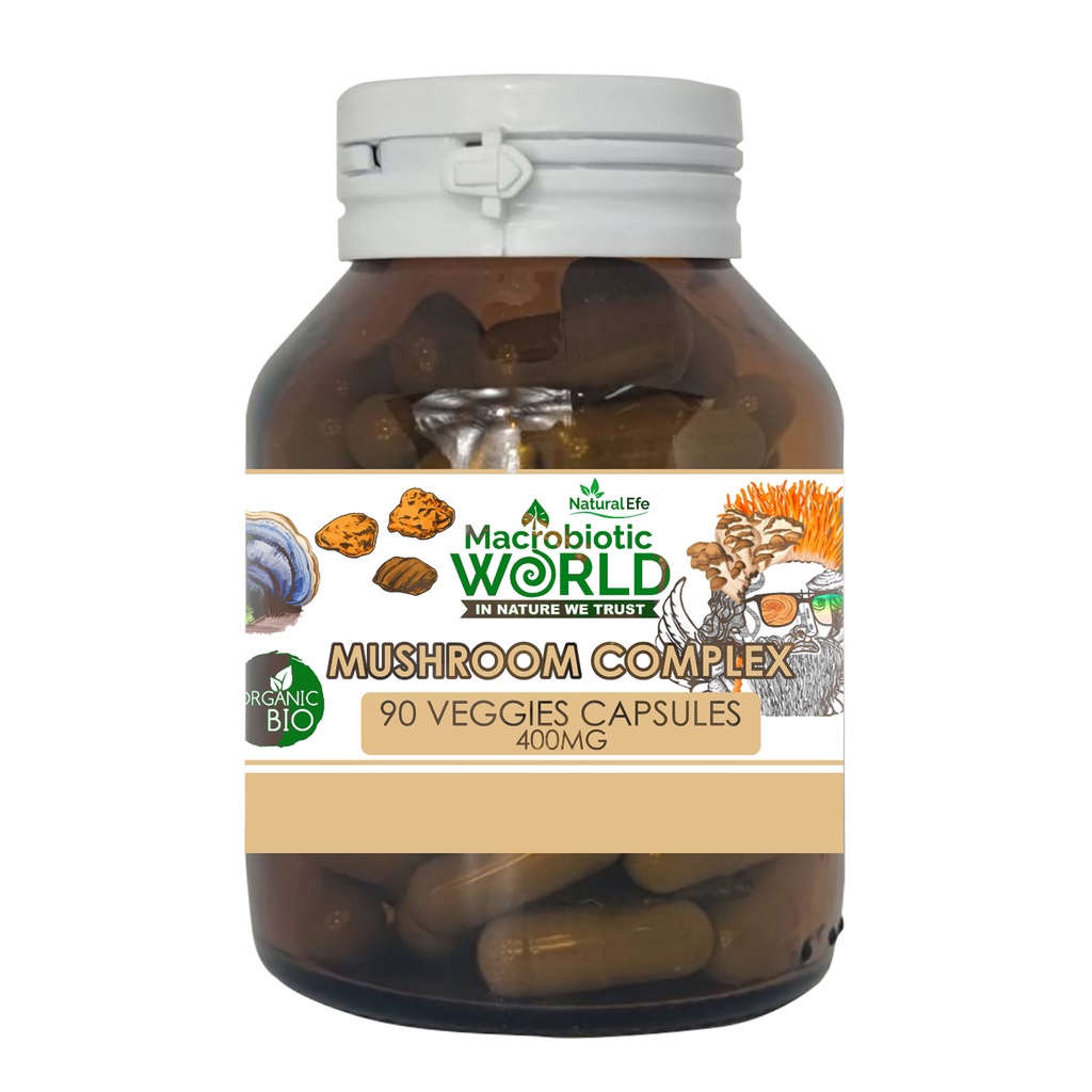 Organic/Bio Mushroom Complex 90 Veggies Capsules 400mg / ผงเห็ดรวมแคปซูล(Promotion Buy 1 Get 1 Free)