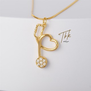 TBK สร้อยคอแฟชั่น จี้หัวใจ ทอง ผู้หญิง โชคเกอร์ เรียบง่าย โช้คเกอร์ necklace เครื่องประดับ สําหรับผู้หญิง 73n