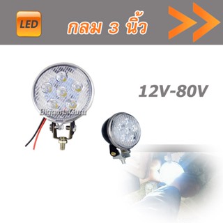 สปอร์ตไลท์รถยนต์ 12V ไฟสปอร์ตไลท์ LED 24V ไฟสปอร์ตไลท์รถยนต์ ไฟหน้า ไฟถอยรถยนต์ 12-80V ไฟตัดหมอก ไฟกลม 3นิ้ว