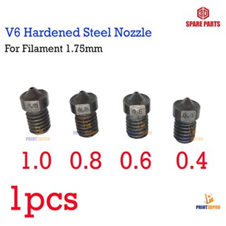 3D Spare Part V6 Hardened Steel Nozzle 0.2, 0.4,0.8,1.0 For 3d Printer