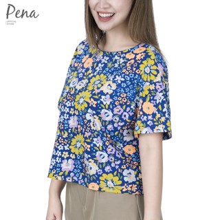 Pena house เสื้อยืดทรงครอป แขนสั้นผ้าพิมพ์ลาย PBTS102201