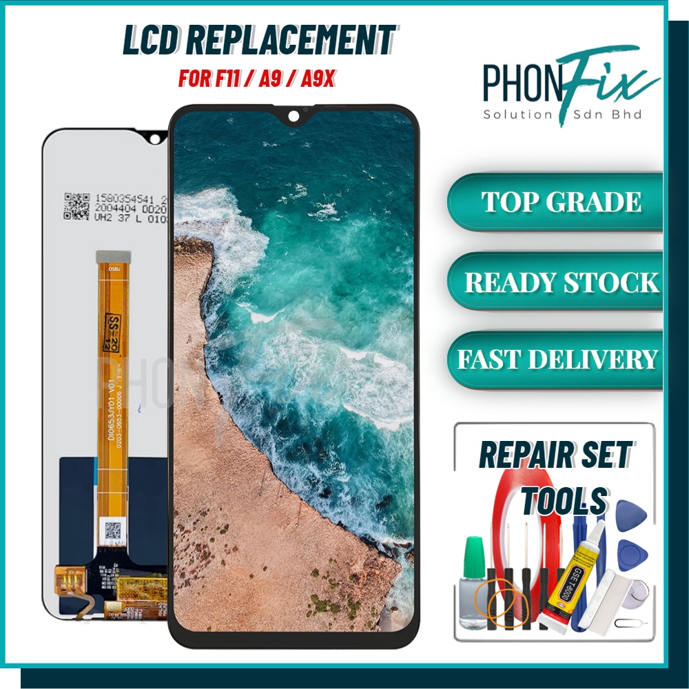 LCD OPPO F11 / OP A9 / A9X เข้ากันได้สําหรับหน้าจอสัมผัส SKRIN โดย PhonFix