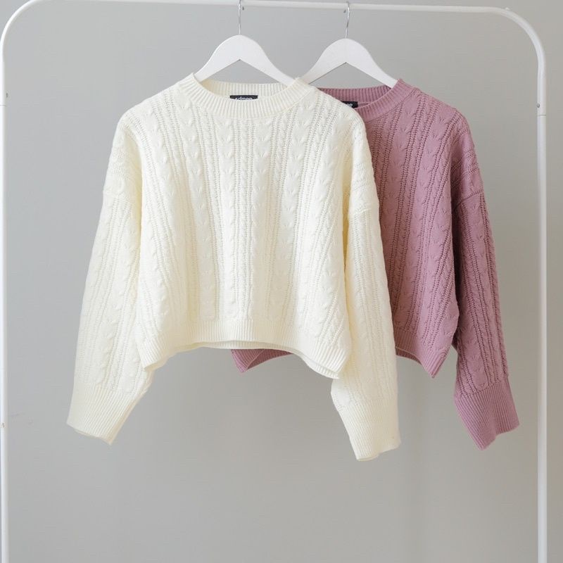 เสื้อสเวตเตอร์ครอป Jisoo by Edmee Outfit