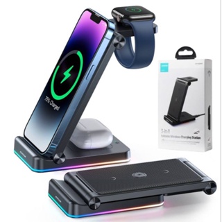 Joyroom JR-WQN01  Foldable Wireless Charging Station ที่ชาร์จแบบไร้สาย 3 in 1 ชาร์จโทรศัพท์ นาฬิกา หูฟังได้พร้อมกัน