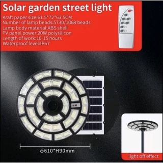 ของแท้💯% โคมไฟโซลาร์เซลล์ UFO 100000W และ 500000W สว่างยันเช้า โคมถนนโซลาร์เซลล์พร้อมรีโมท และอุปกรณ์ติดตั้ง U02