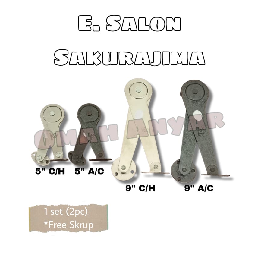 1 PAIR 5 นิ้ว 9 นิ้ว SS สแตนเลส Chrome Window salon บานพับ