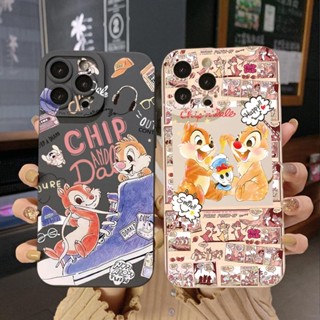 เคสโทรศัพท์มือถือ ขอบสี่เหลี่ยม แบบเต็ม ลายชิปแอนด์เดล สําหรับ Infinix Hot 12i 10S 11 10 Play 11S 10i Smart 6 HD X6511 X657B X6512 Note 12 G96