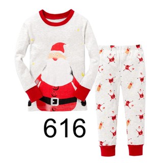 LBLP-616 ชุดนอนเด็กลายคริสต์มาส ซานตาคลอส Santa แขนยาวขายาวผ้าบางนิ่ม Size Size-90 (1-2Y) 🚗พร้อมส่งด่วนจาก กทม.🇹🇭