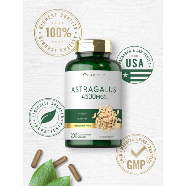 Carlyle Astragalus Root 4500 mg Capsules | 200 Count