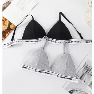 สินค้าพร้อมส่งจากไทย💥Angle Bra 💥(N682) บราสายเดี่ยว ขอบยางลายตัวอักษร มีฟองน้ำปรับสายได้
