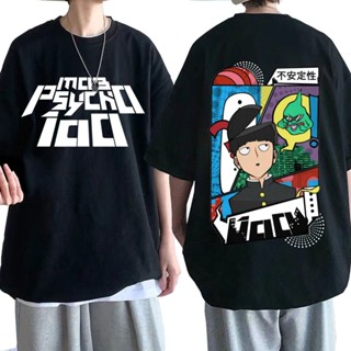 เสื้อผ้าผชเสื้อยืดแขนสั้น พิมพ์ลายการ์ตูนอนิเมะ Mob Psycho 100 Shigeo Kageyama แฟชั่นฤดูร้อน สไตล์ญี่ปุ่น สําหรับผู้หญิง