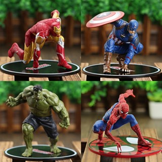 ใหม่ โมเดลฟิกเกอร์ Avengers Captain America Spiderman Iron Man Hulk ขนาดเล็ก ของเล่นสะสม สําหรับเด็ก