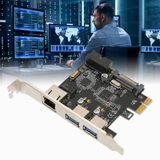 การ์ดขยาย Pcie เป็น Usb3.0 Sata 15Pin ความเร็วสูง Rj45 สําหรับเครือข่ายคอมพิวเตอร์