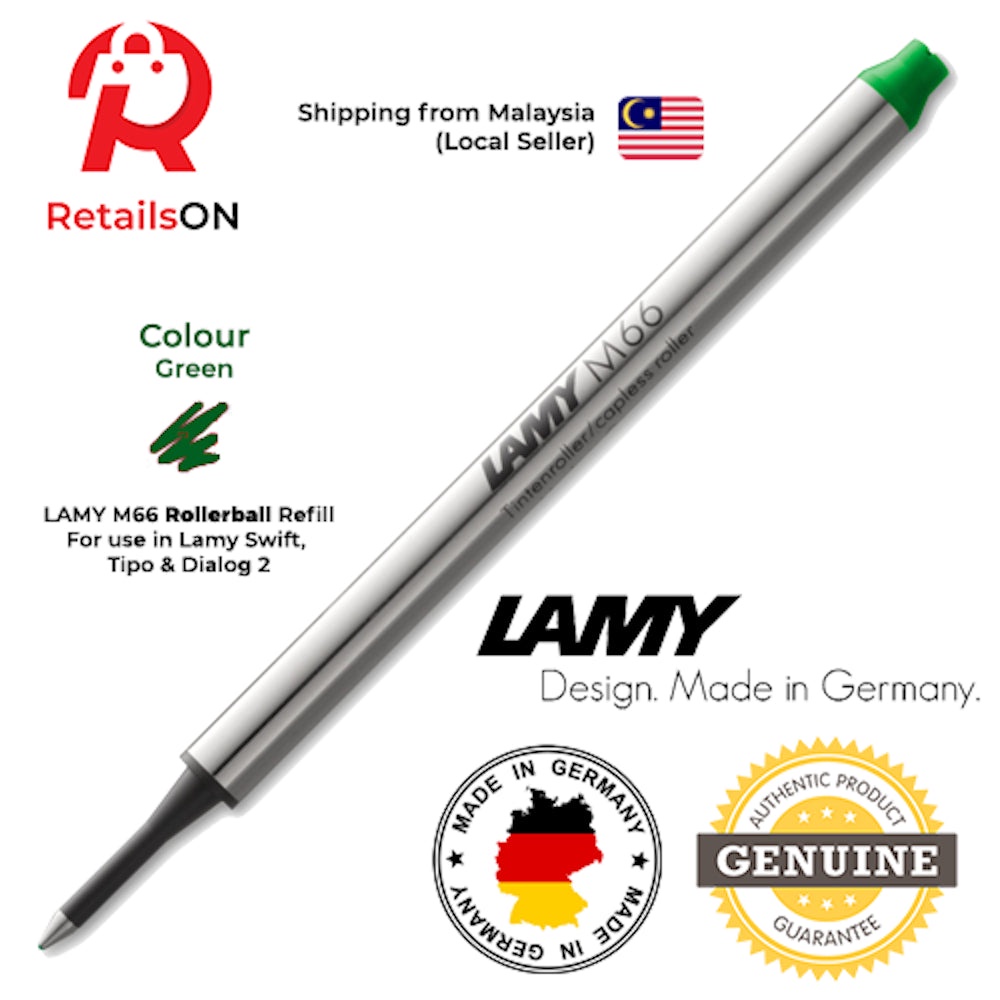 LAMY M66 Rollerball Pen Refill (M) - สีเขียว / Capless Roller Ball Pen Refill 1 ชิ้น