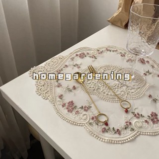 ผ้าปูโต๊ะ ปักลายลูกไม้ ดอกกุหลาบ สไตล์ฝรั่งเศส วินเทจ ยุโรป …