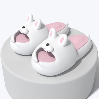 💞Hot sale💞Moji Rabbit รองเท้าแตะสุภาพสตรี Summer Home Home Anti-slip 2022 สาวระเบิดหัวใจสุทธิสีแดง Ins รองเท้าแตะและรอ