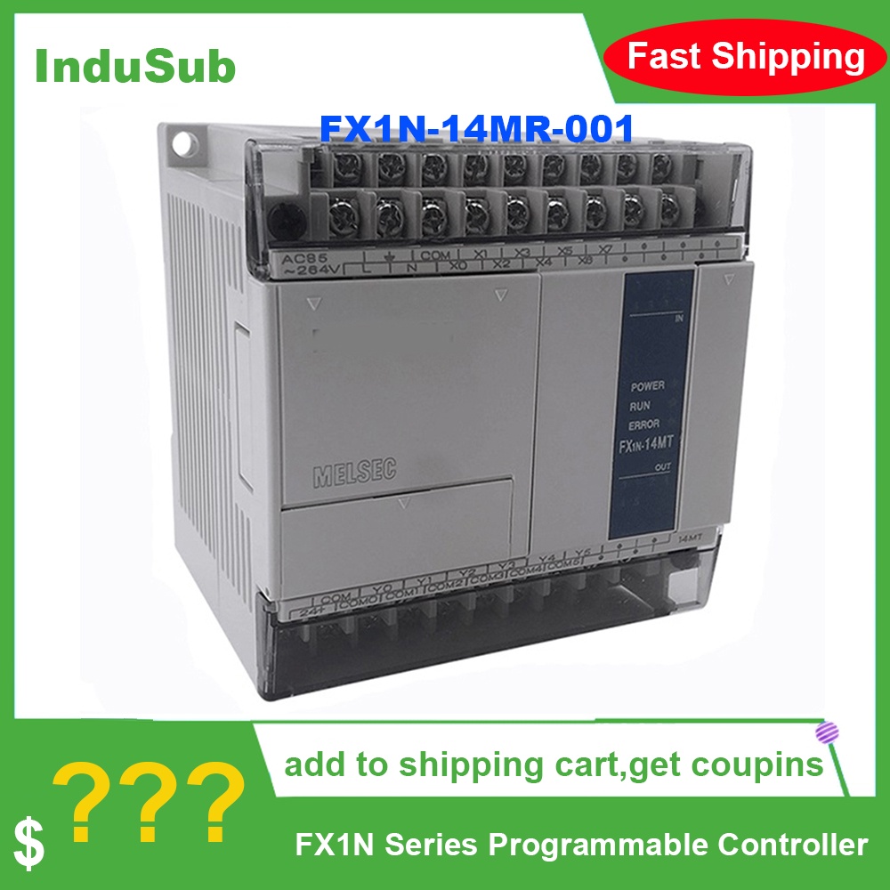 SZ FX1N-14MR-001 FX1N Series ตัวควบคุมที่ตั้งโปรแกรมได้ FX1N-14MR PLC หน่วยหลัก FX1N-14MR001