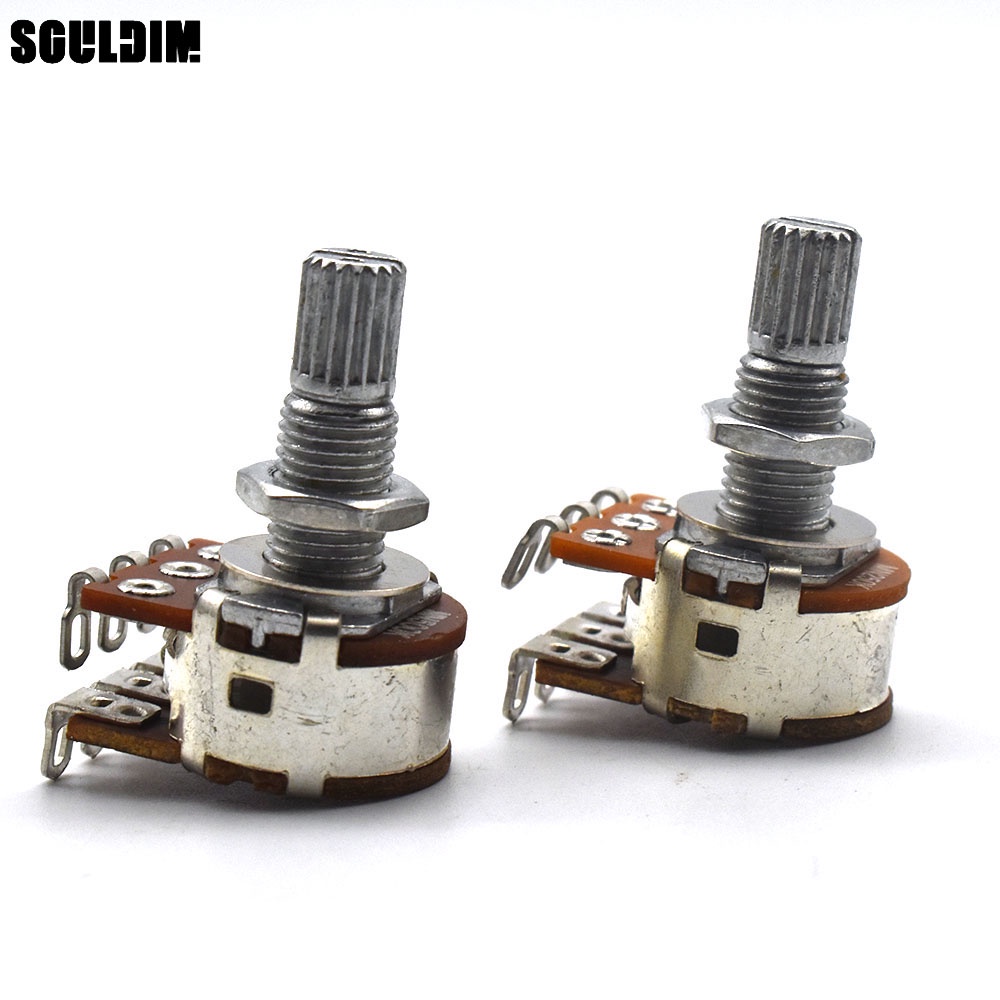 2 ชิ้น Double balance Stacked Knurled Stalk กีตาร์เบส Volume Tone ควบคุมหม้อ Potentiometer สวิทช์ - MN250K - MN500K