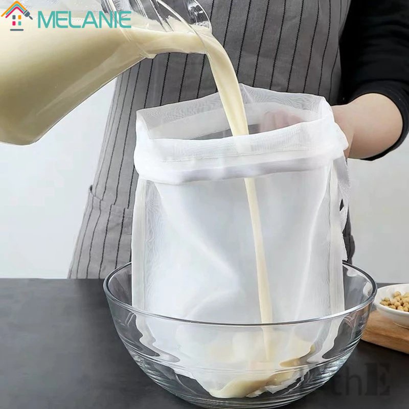 ถุงกรอง Drawstring Fine Mesh สำหรับกาแฟนมถั่วเหลือง
