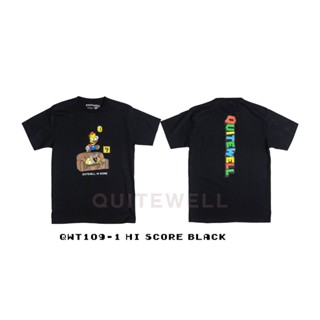 เสื้อผ้าผช🔥 QWT109-1 HI SCORE BLACK 🔥S-5XL