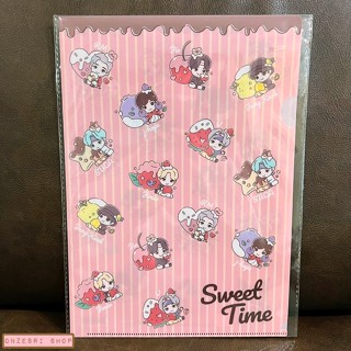 แฟ้ม A4 1 ช่อง BTS TinyTan ของแท้จากญี่ปุ่น ลาย Sweet Time สีชมพู