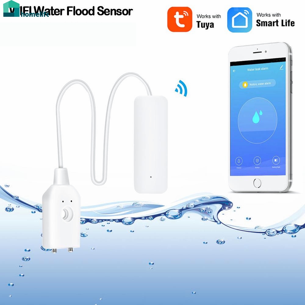 Wifi Water Leak Sensor Alarm Water Leakage Intrusion Detector Overflow And Full Water Remote Alarm Alarm Alert Water Level Tuya Smart Life App Remote Control Home