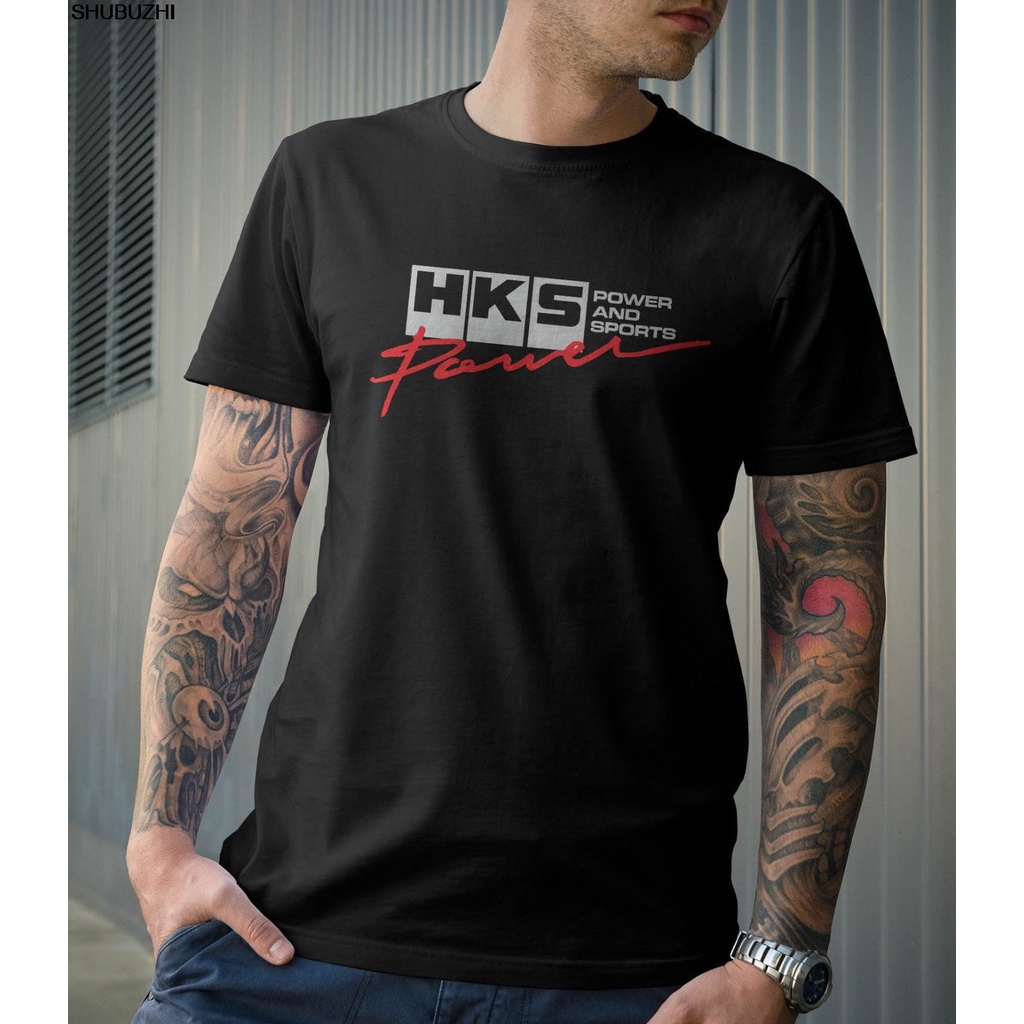 Limited HKS Power and Sportser Performance Turbo Logo เสื้อยืดสีดําขนาด xs-3XLSummer เสื้อยืดแฟชั่นส