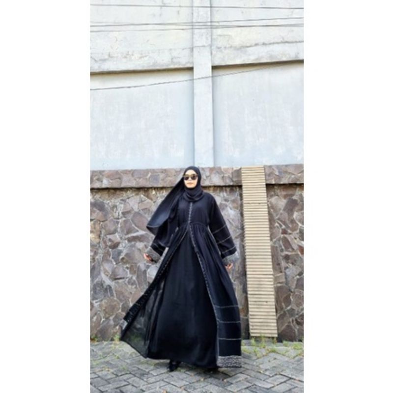Abaya Dress Party Gamis Maxi Blink2 Haura Swarovski Trend Simple Abayacollection